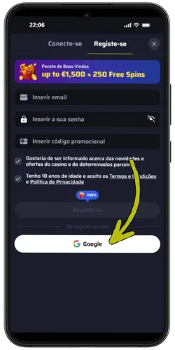 Inicia sessao ou regista te