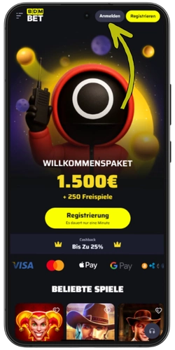 Du suchst den Anmelden Button