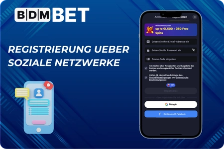 Registrierung ueber soziale Netzwerke BDMbet